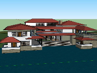 Model sketchup villa 2 tầng đẹp