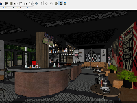 Model sketchup16 + vray next nội thất quán bar Hội An