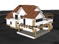 biệt thự 2 tầng,su biệt thự,sketchup biệt thự