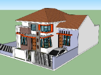 biệt thự 2 tầng,Model su biệt thự 2 tầng,sketchup biệt thự,sketchup biệt thự 2 tầng