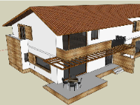 biệt thự đẹp 2 tầng,file su biệt thự,sketchup biệt thự