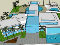 sketchup biệt thự,model su biệt thự vườn,file su biệt thự