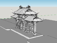 Model su mẫu cổng đình chùa thiết kế 2020