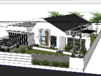 Model sketchup nhà 1 tầng,sketchup nhà 1 tầng,nhà 1 tầng su