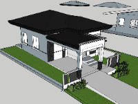 nhà cấp 4,su nhà cấp 4,sketchup nhà cấp 4