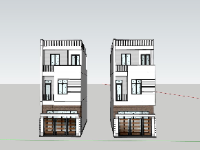 Model su nhà lô phố 3 tầng 5x14.2m