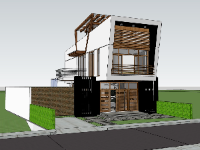 su nhà phố,sketchup nhà phố,su nhà phố 2 tầng