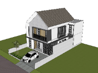 su nhà phố,sketchup nhà phố,su nhà phố 2 tầng,sketchup nhà phố 2 tầng