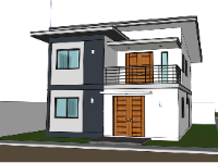 nhà phố 2 tầng,sketchup nhà phố,su nhà phố,su nhà phố 2 tầng