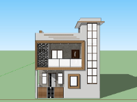 Model su nhà phố 2 tầng 7.6x10.7m