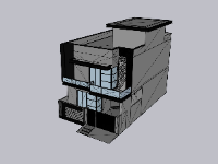 Model su nhà phố 2 tầng 7.6x12.2m