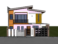 su nhà phố,sketchup nhà phố,su nhà phố 2 tầng,sketchup nhà phố 2 tầng