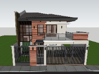 su nhà phố,sketchup nhà phố 2 tầng,su nhà phố 2 tầng,nhà phố 2 tầng