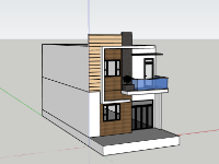 nhà phố,nhà phố 2 tầng,su nhà phố,sketchup nhà phố