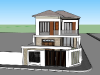Model su nhà phố 2 tầng 8.7x14.4m