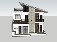 su nhà phố 2 tầng,sketchup nhà phố,su nhà phố,sketchup nhà phố 2 tầng