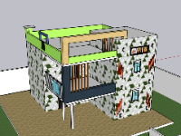 su nhà phố,sketchup nhà phố,su nhà phố 2 tầng