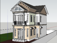 nhà phố 2 tầng,su nhà phố,sketchup nhà phố,sketchup nhà phố 2 tầng