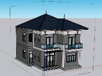 Model su nhà phố 2 tầng mái nhật 9x13m