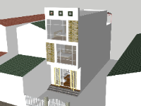 Model su nhà phố 3 tầng 4.8x17.7m