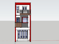 Model su nhà phố 3 tầng 4x13m