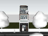 Model su nhà phố 3 tầng 4x23m