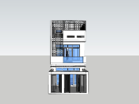 Model su nhà phố 3 tầng 5.5x23.4m