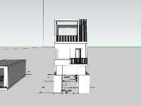 Model su nhà phố 3 tầng 5x13.9m