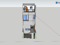 Model su nhà phố 3 tầng 6x20m
