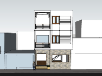 Model su nhà phố 3 tầng 7.1x8.3m