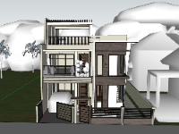 Model su nhà phố 3 tầng 7.85x13.75m