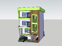 Model su nhà phố 3 tầng 7x8.85m