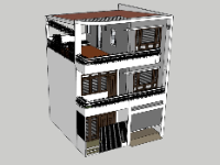 Model su nhà phố 3 tầng 8.3x8.5m