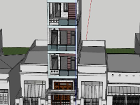 Model su nhà phố 3 tầng kích thước 4x14.1m