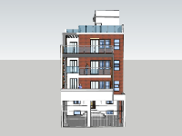 Model su nhà phố 4 tầng 9x20m