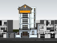 Model su nhà phố 5 tầng 10.3x13.3m