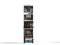 Model su nhà phố 5 tầng 4.5x9.2m