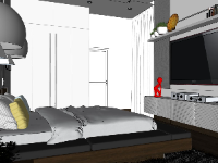 Model su nội thất 3d phòng ngủ