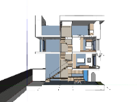 Model su nội thất nhà phố 4 tầng 4x12m