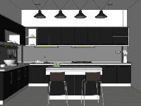 Model su nội thất phòng bếp hiện đại 2023