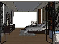 su phòng ngủ,phòng ngủ model sketchup,phòng ngủ master sketchup