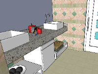 Model su nội thất phòng tắm đơn giản