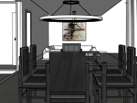 phòng ăn su đẹp,sketchup phòng ăn,model su phòng ăn