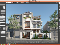 Model Su Sketchup nhà biệt thự 3 tầng