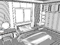 Model su thiết kế phòng ngủ đơn giản