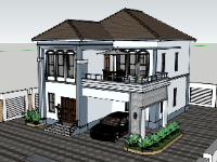 Model su villa 2 tầng kích thước 9.3x13.5m