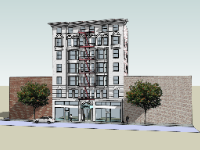 Model thiết kế khách sạn 7 tầng SketchUp