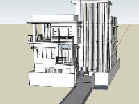 Model thiết kế mẫu sketchup biệt thự 2 tầng 2021