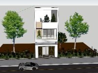 model sketchup nhà phố 2 tầng 1 tum,nhà phố 2 tầng 1 tum,mẫu nhà phố 2 tầng 1 tum
