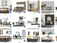 Model tổng hợp các mẫu bàn ăn hiện đại